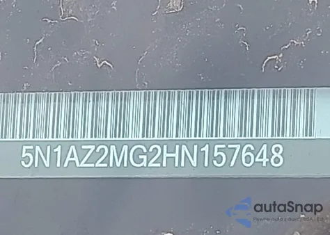 2017 Nissan Murano S z USA, uszkodzony, nr VIN 5N1AZ2MG2HN157648